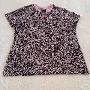 Nike Leopard Print T Shirt Pink Black Animal Print Women’s XXL